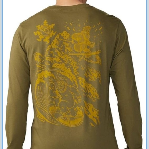 Mountain Hardwear Men’s Snow Yeti Graphic Tee Medium M Combat Green Long Sleeve - Picture 1 of 11